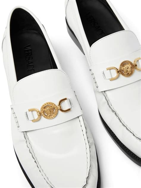 versace all white men loafers|Versace collection men's loafers.